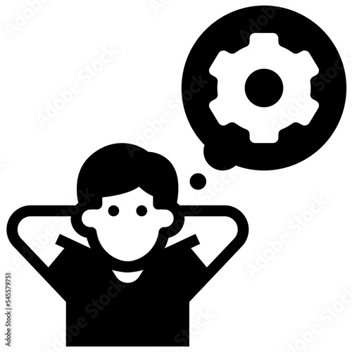 critical thinking glyph style icon