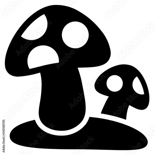 mushroom glyph style icon