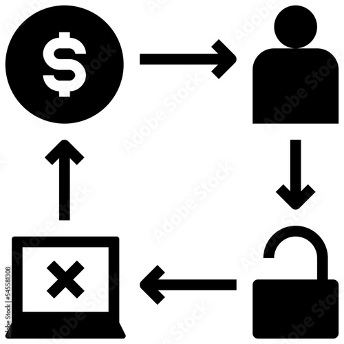 ransomware glyph style icon