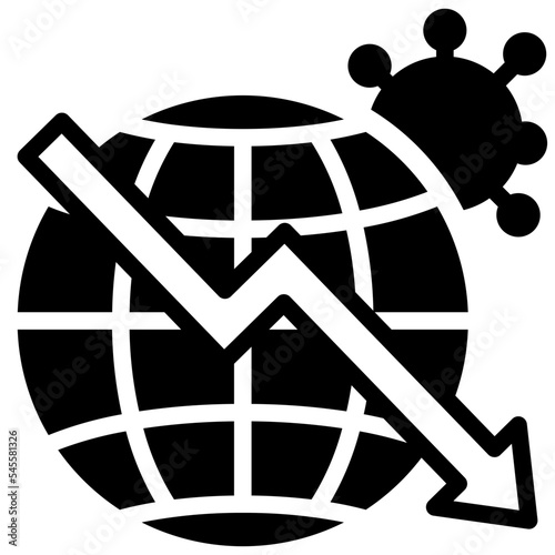 recession glyph style icon