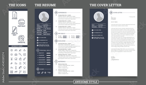 Stylish Resume/CV Template with Cover Letter