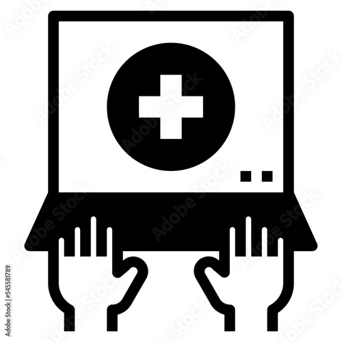 telemedicine glyph style icon