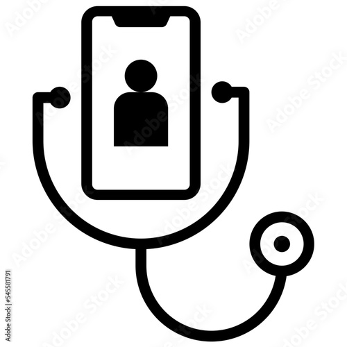 telemedicine glyph style icon