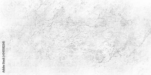 White stone marble concrete wall grunge for texture backdrop background. Old grunge textures with scratches and cracks. White painted cement wall, modern grey paint limestone texture background. © MdLothfor