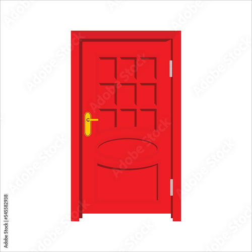 Fototapeta Naklejka Na Ścianę i Meble -   ilustration of red door ,door vector cartoon stle for design interior