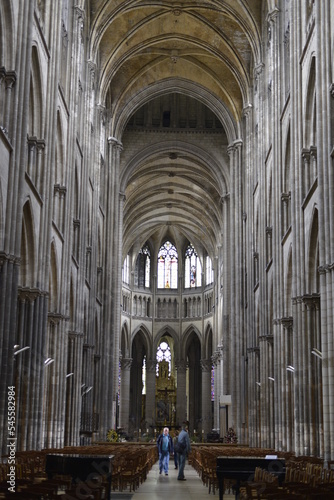 Langschiff der gotischen Kathedrale von Rouen, Cathédral Notre-Dame, Rouen, Seine-Maritime, Haute-Normandie, Frankreich, Europa ©  Egon Boemsch
