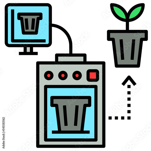 Obraz na plátně 3D filled outline style icon