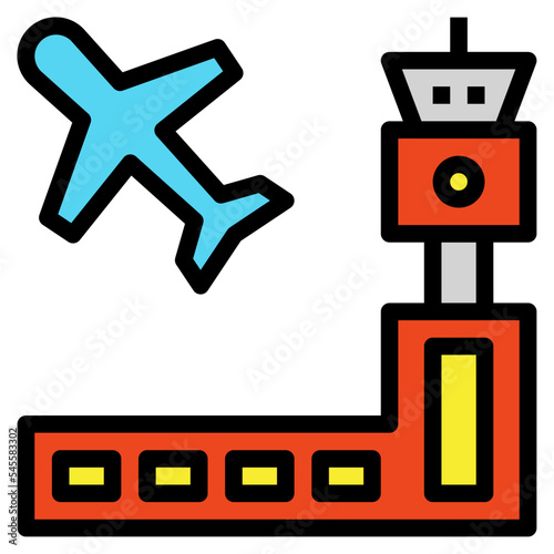 airport filled outline style icon