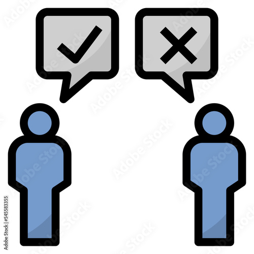 antithetical filled outline style icon photo