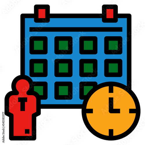 appointment filled outline style icon