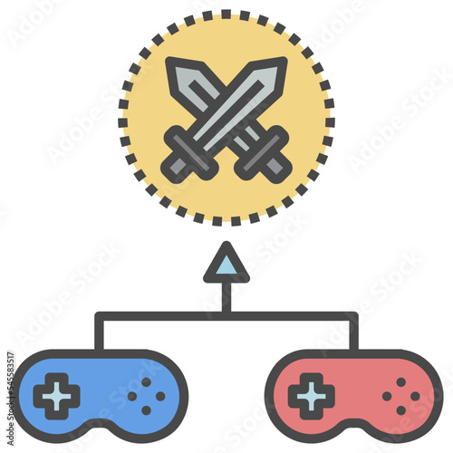 battle filled outline style icon