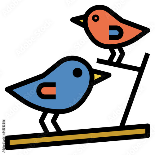 birds filled outline style icon