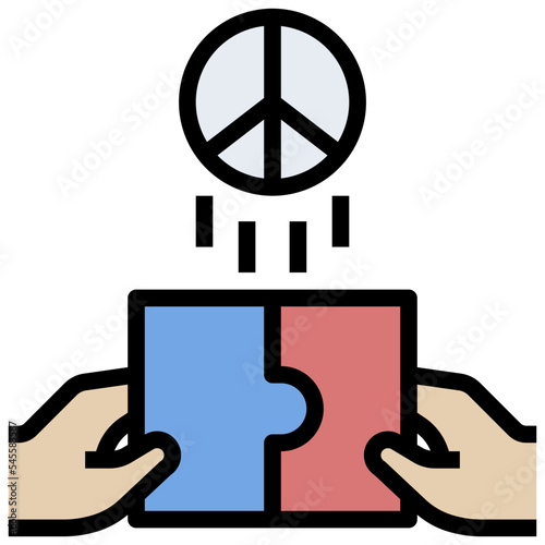 bipartisan filled outline style icon