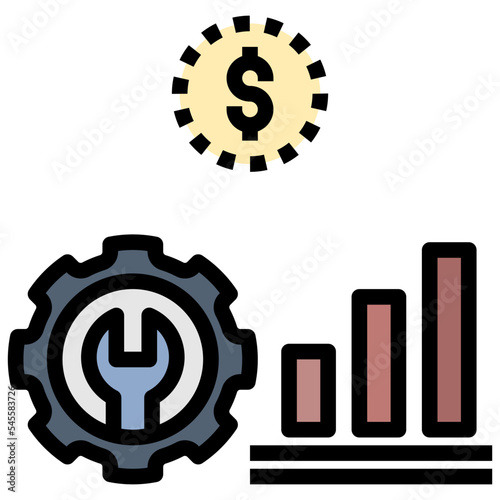 business filled outline style icon