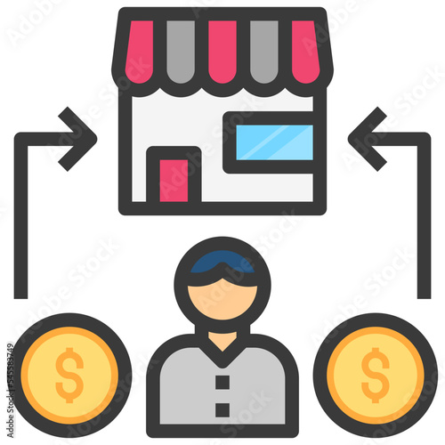 buyer filled outline style icon