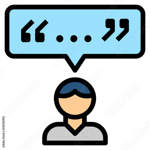 citation filled outline style icon