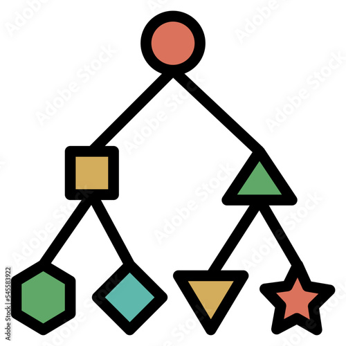 classification filled outline style icon