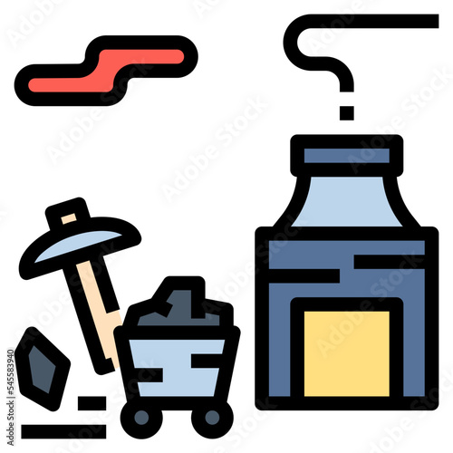 coal filled outline style icon