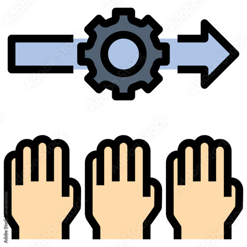 collaborative filled outline style icon