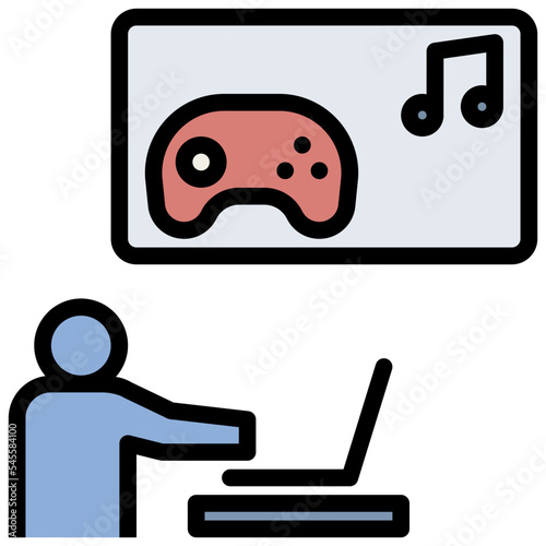 computer filled outline style icon