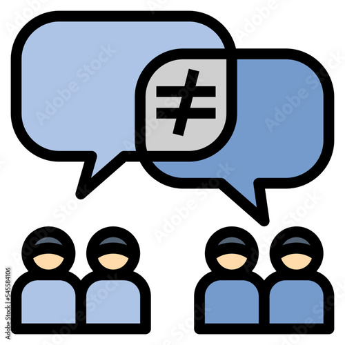 conflict filled outline style icon