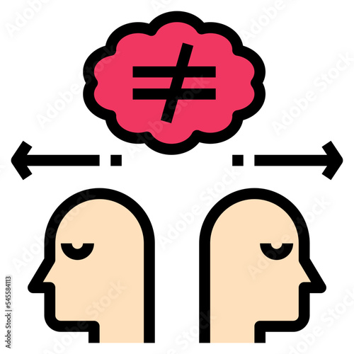 conflict filled outline style icon