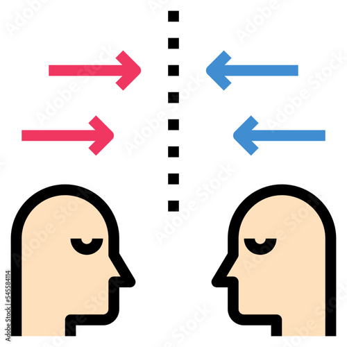 confront filled outline style icon