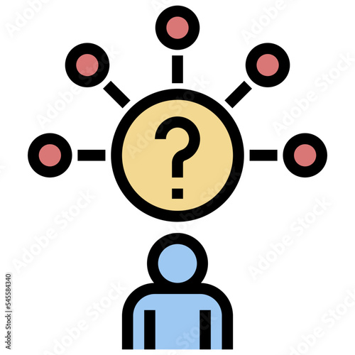 curiosity filled outline style icon
