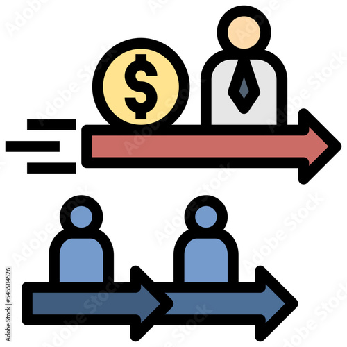 difference filled outline style icon