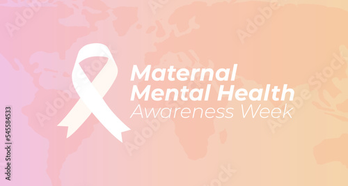 Pastel Pink Maternal Mental Health Awareness Week Background Illustration