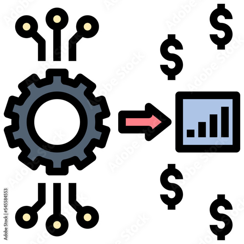 digitalization filled outline style icon
