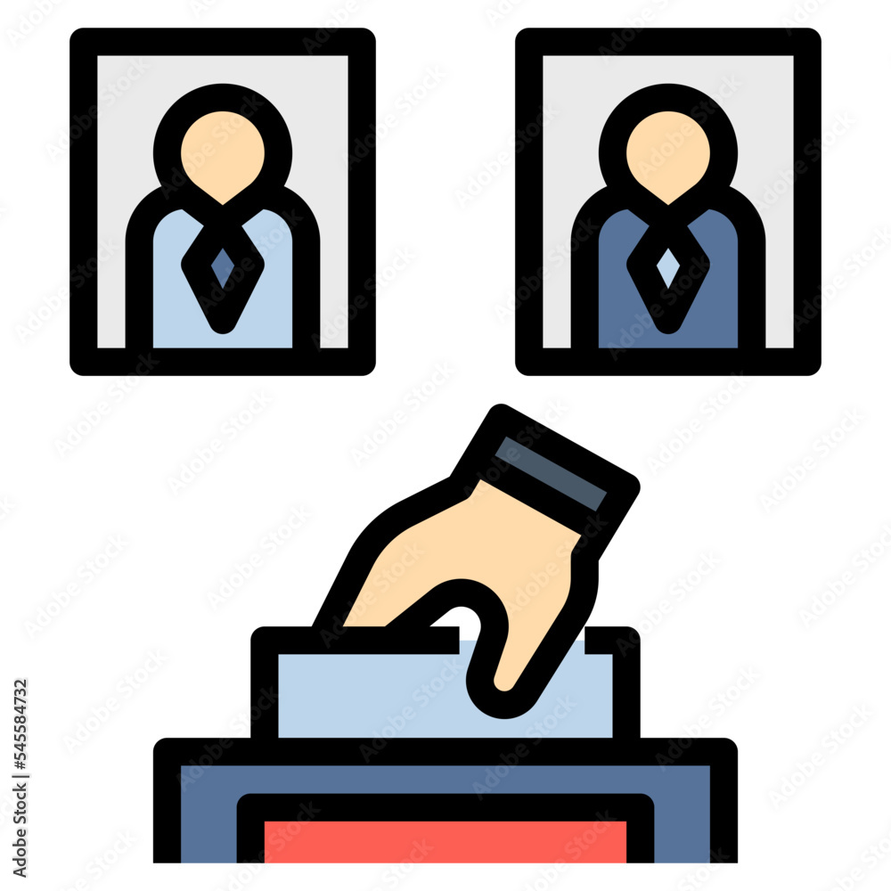 election filled outline style icon