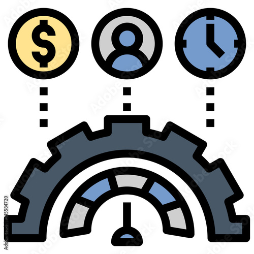 efficiency filled outline style icon