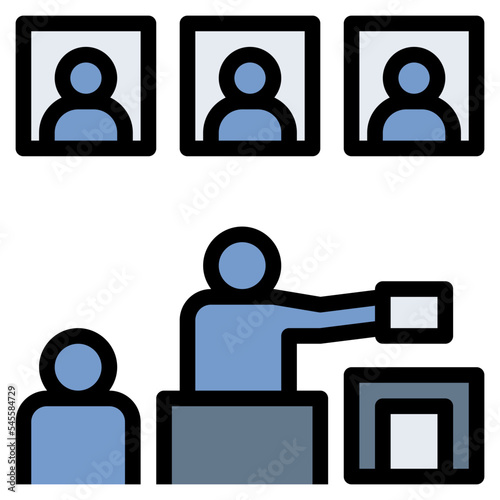 election filled outline style icon