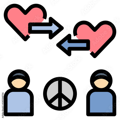 empathy filled outline style icon
