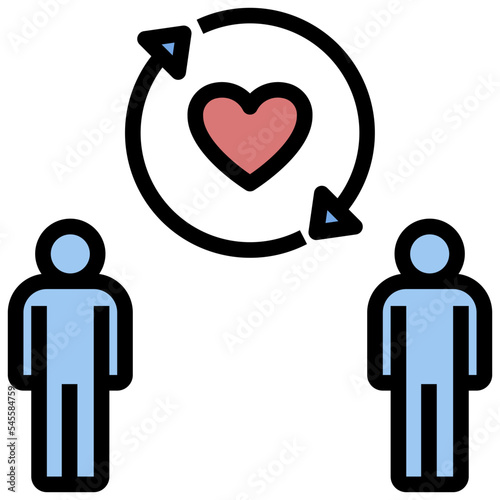 empathy filled outline style icon