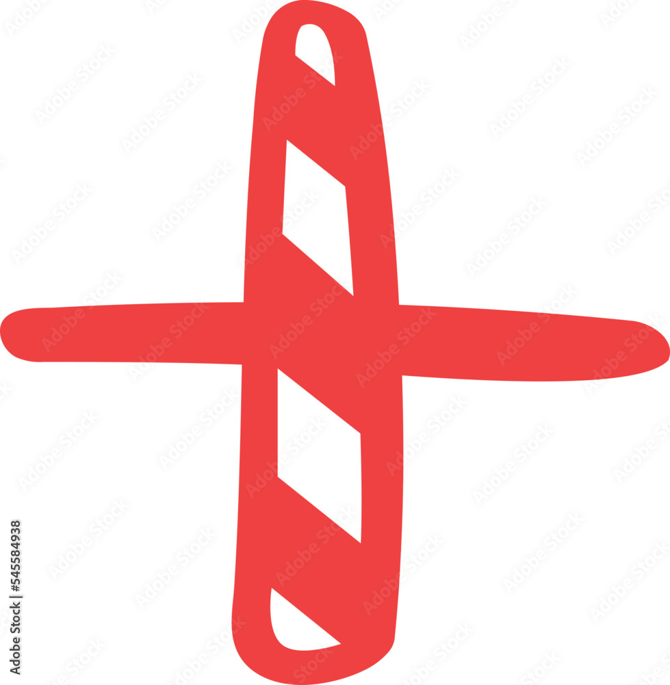 Fototapeta premium Christmas Symbol Candy Cane Plus Sign