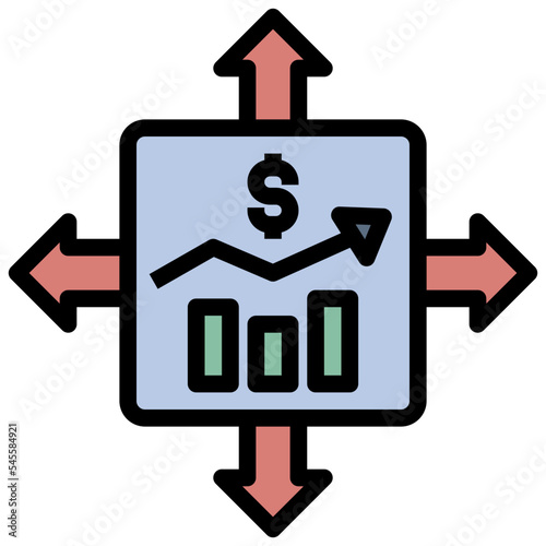 expand filled outline style icon
