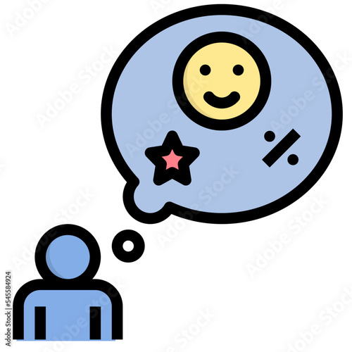expectation filled outline style icon