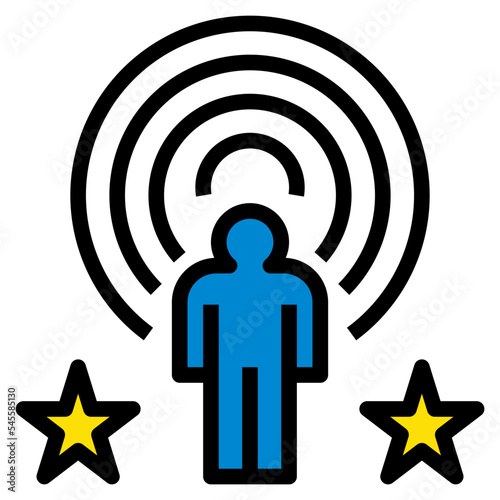 focused filled outline style icon