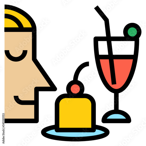 food filled outline style icon