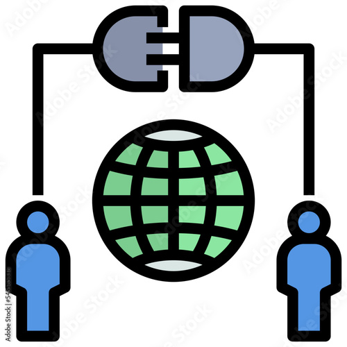 globalization filled outline style icon