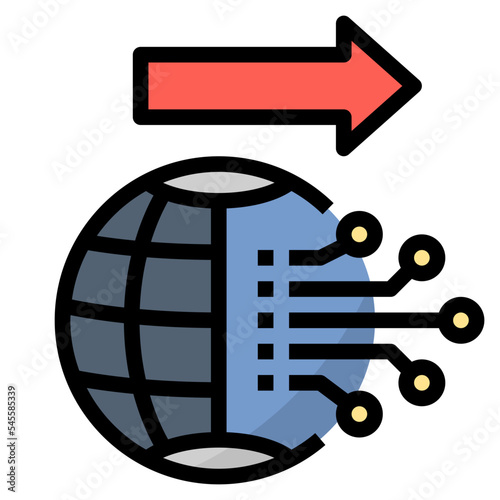 globalization filled outline style icon