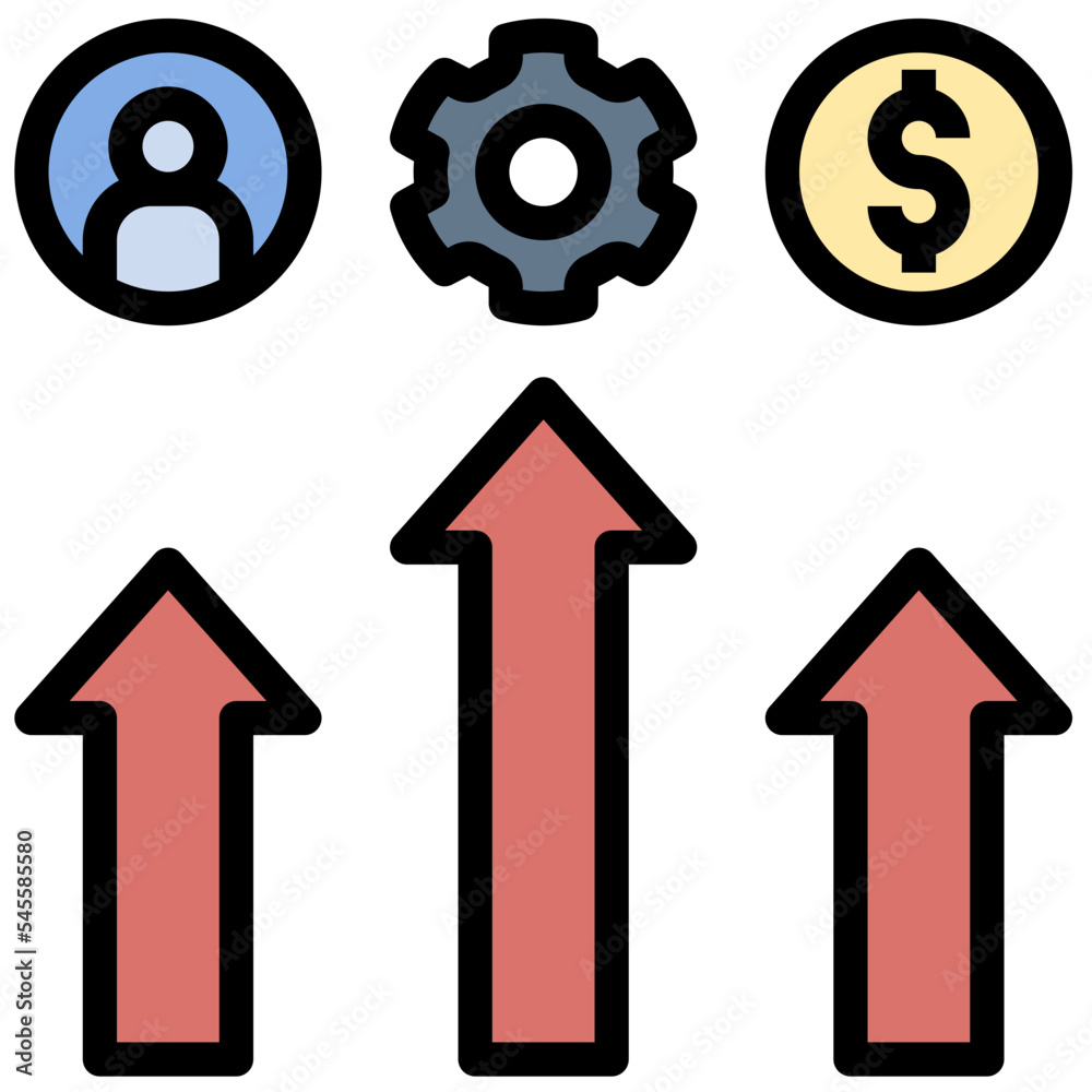 Obraz premium improvement filled outline style icon