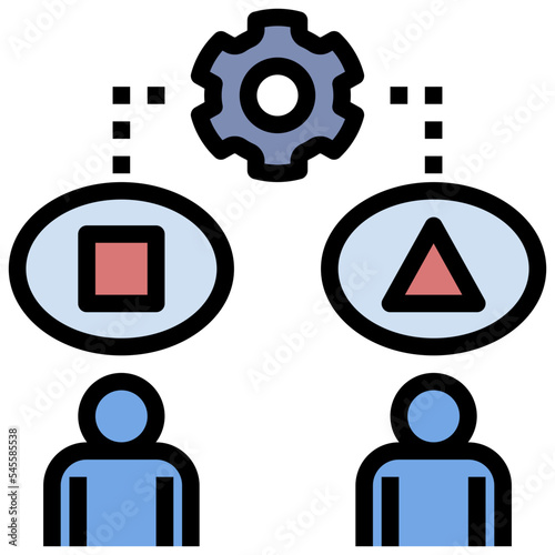 ideology filled outline style icon