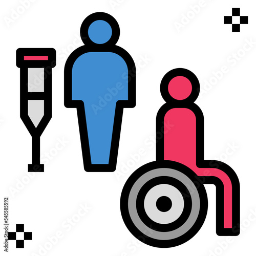 incapacity filled outline style icon
