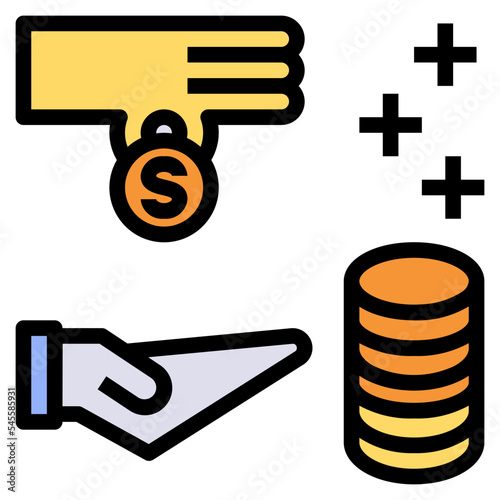 leverage filled outline style icon