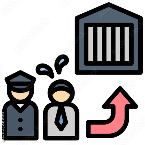 litigation filled outline style icon