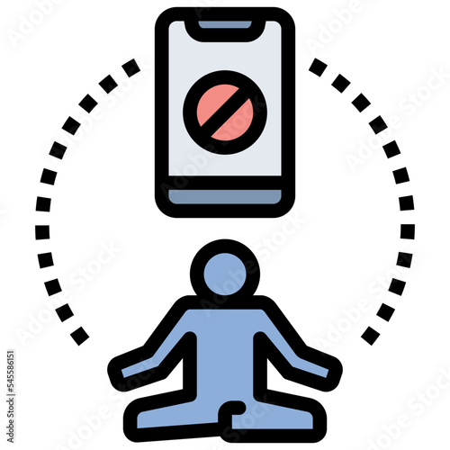 meditation filled outline style icon