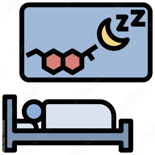 melatonin filled outline style icon